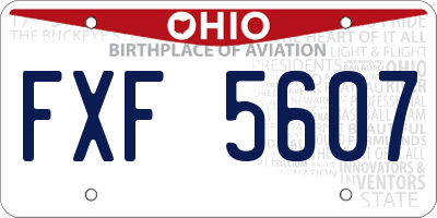 OH license plate FXF5607