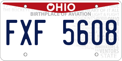 OH license plate FXF5608