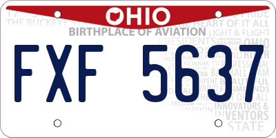 OH license plate FXF5637