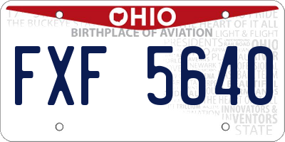OH license plate FXF5640
