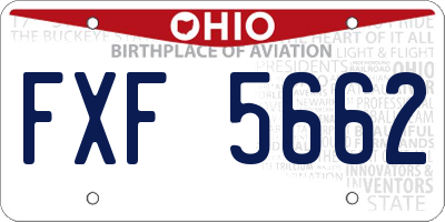 OH license plate FXF5662