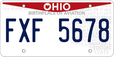 OH license plate FXF5678