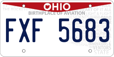 OH license plate FXF5683