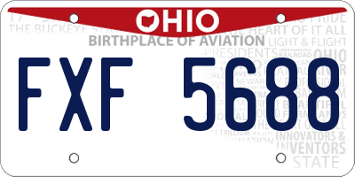 OH license plate FXF5688