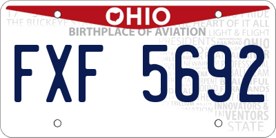 OH license plate FXF5692