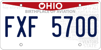 OH license plate FXF5700