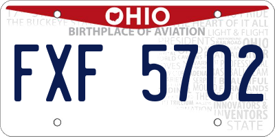 OH license plate FXF5702