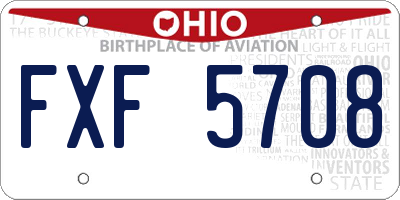 OH license plate FXF5708