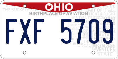 OH license plate FXF5709