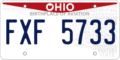 OH license plate FXF5733