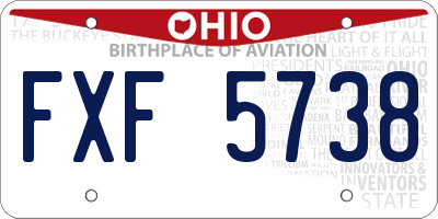 OH license plate FXF5738