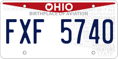 OH license plate FXF5740