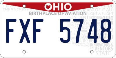 OH license plate FXF5748