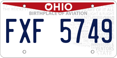 OH license plate FXF5749