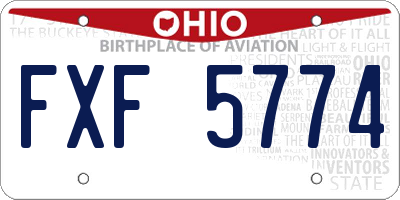 OH license plate FXF5774
