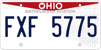 OH license plate FXF5775