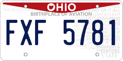 OH license plate FXF5781