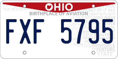 OH license plate FXF5795