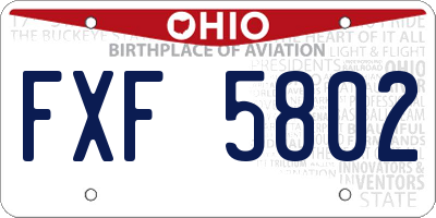 OH license plate FXF5802