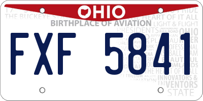 OH license plate FXF5841