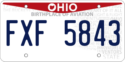 OH license plate FXF5843