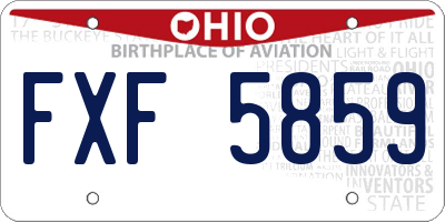 OH license plate FXF5859