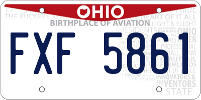 OH license plate FXF5861