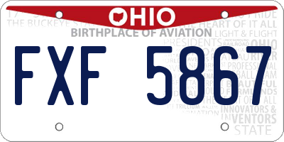OH license plate FXF5867
