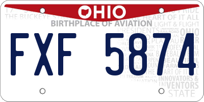 OH license plate FXF5874