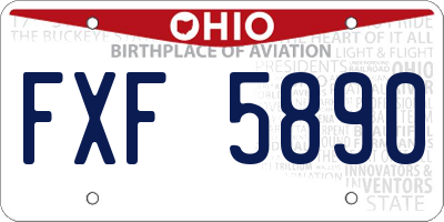 OH license plate FXF5890