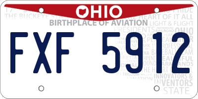 OH license plate FXF5912