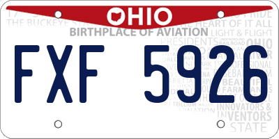 OH license plate FXF5926