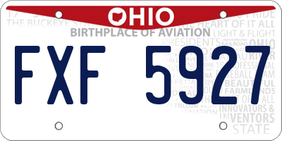 OH license plate FXF5927