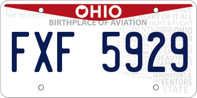 OH license plate FXF5929