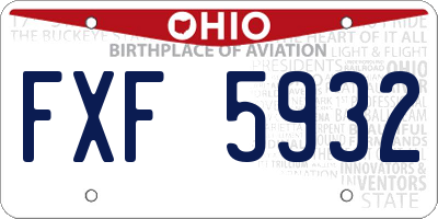OH license plate FXF5932