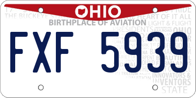 OH license plate FXF5939