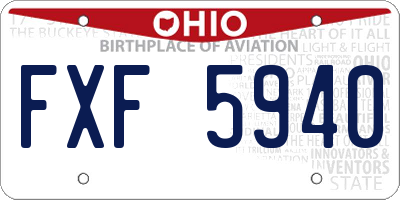 OH license plate FXF5940