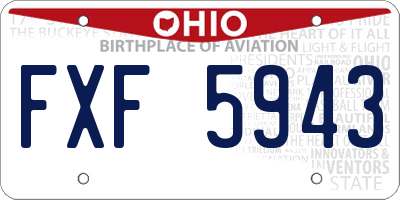 OH license plate FXF5943