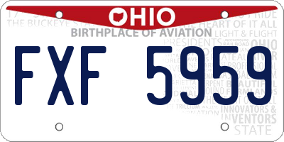 OH license plate FXF5959