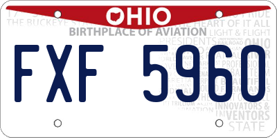 OH license plate FXF5960