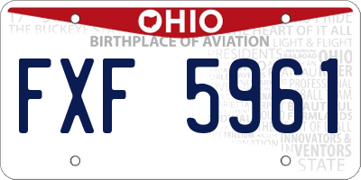 OH license plate FXF5961