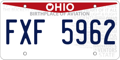 OH license plate FXF5962