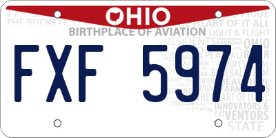 OH license plate FXF5974