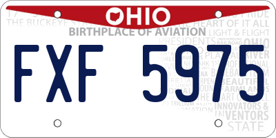 OH license plate FXF5975