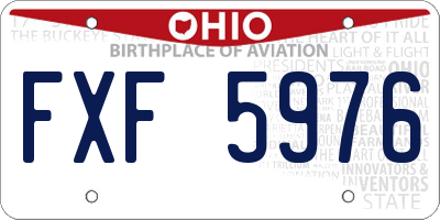 OH license plate FXF5976