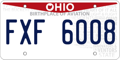 OH license plate FXF6008