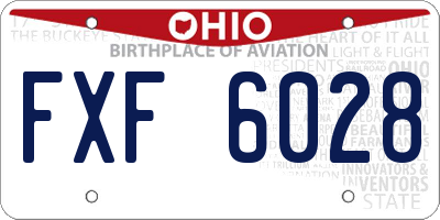 OH license plate FXF6028