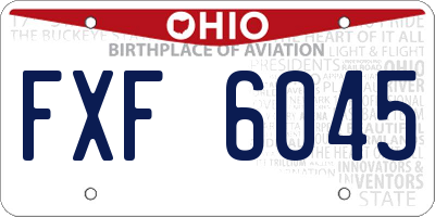 OH license plate FXF6045