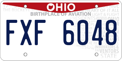 OH license plate FXF6048