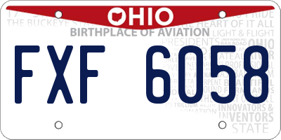 OH license plate FXF6058